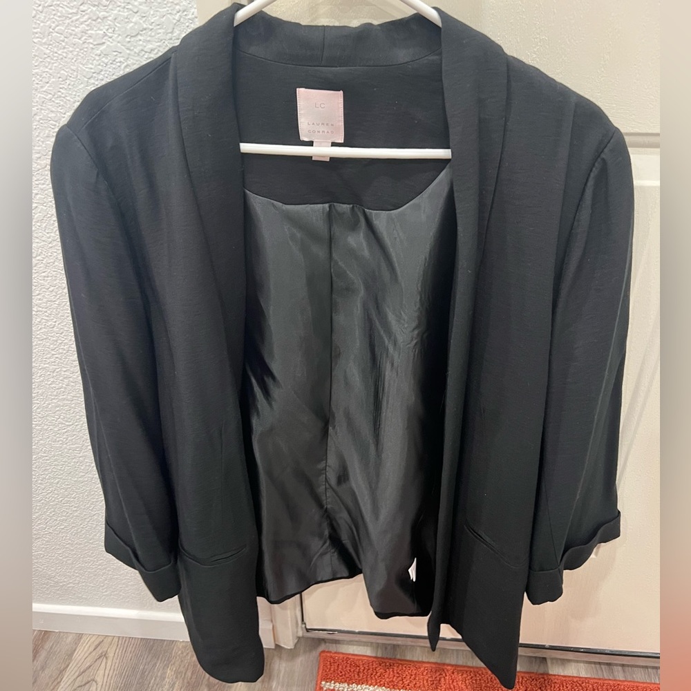 Black blazer jacket, slightly elbow length